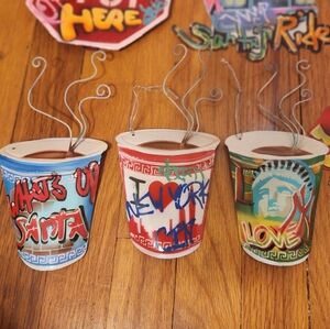 Airbrush Graffiti Hip Hop Style Christmas Ornanments.